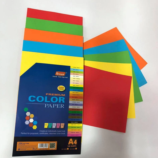 Bìa màu đặc biệt A4 Pgrand trộn 10 màu (Tập 100 tờ)