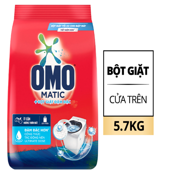 Bột giặt OMO Matic cửa trên túi 5.7kg