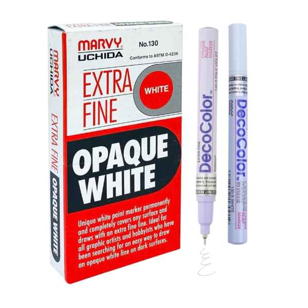 Bút sơn công nghiệp Marvy 130 ngòi 0.8mm - màu trắng