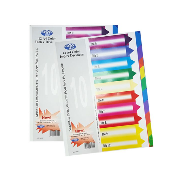 Chia file nhựa 10 màu không số Trà My