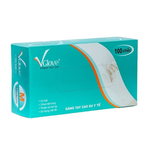 Găng tay y tế Latex có bột P2M Vglove 5.4g