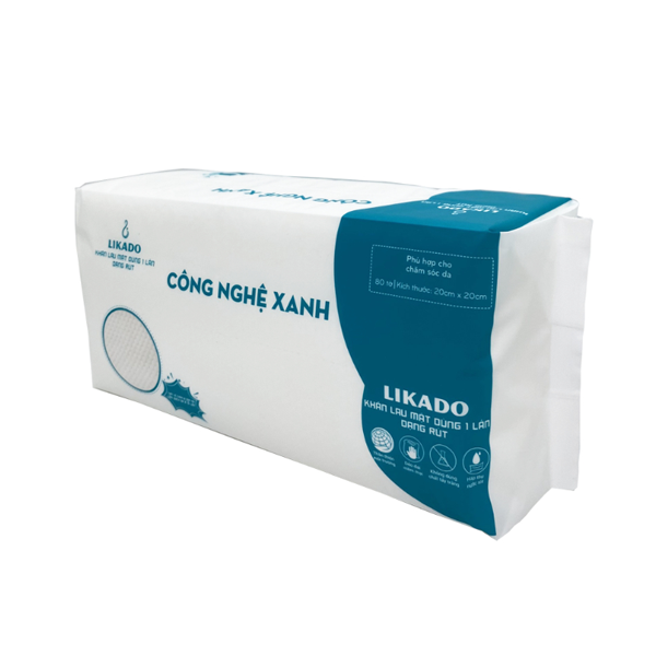 Khăn lau mặt dùng 1 lần dạng rút Likado (Gói 80 tờ)