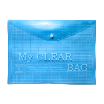 Bìa nhựa nút F4 my clear xanh