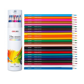 Bộ cốc bút chì deli 24 màu kèm gọt 68123 - Hộp
