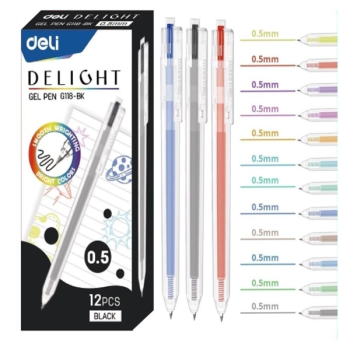 Bút gel bấm 0.5mm Deli G118