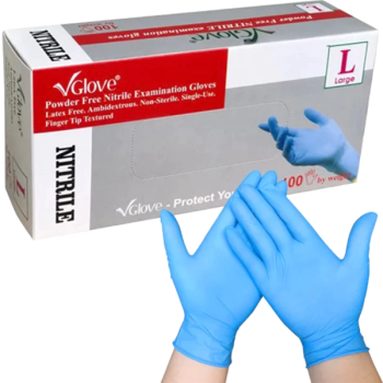 Găng tay y tế Nitrile xanh không bột Vglove 4.0g