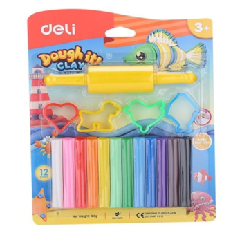 Hộp đất nặn Deli (Hộp 12 màu)
