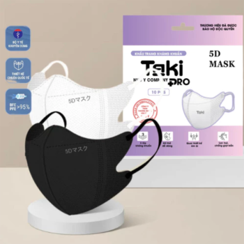 Khẩu trang 5D Taki - Đen (Túi 10 cái)